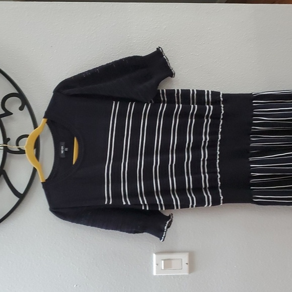 ME+EM cotton stripe Elegant Black Striped maxi dress - Picture 2 of 11